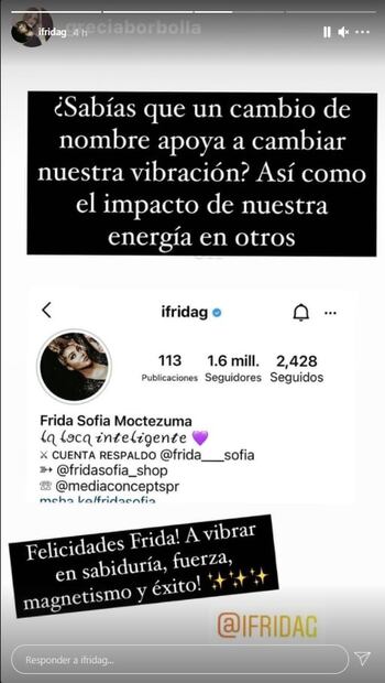 Frida Sofía niega el apellido Guzmán y se pone el de su papá en redes