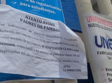 Tras dos días de regresar a clases presenciales, cierran escuela por caso de Covid-19 en SLP