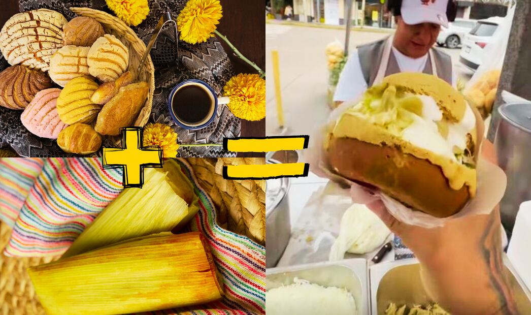 La ConchaMacos combina un pan mexicano, un tamal y chilaquiles. Foto: Freepik / Facebook Los tripones 