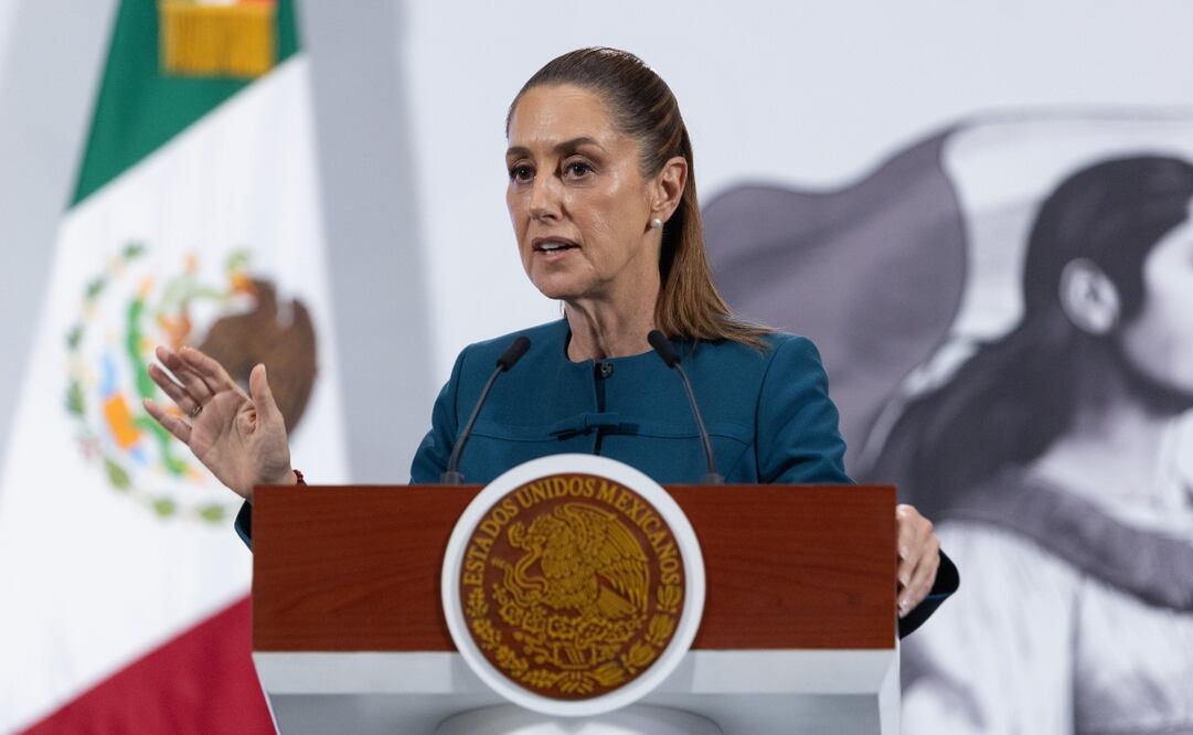 Claudia Sheinbaum en su conferencia matutina del 25 de agosto de 2025. Foto: Hugo Salvador / EL UNIVERSAL