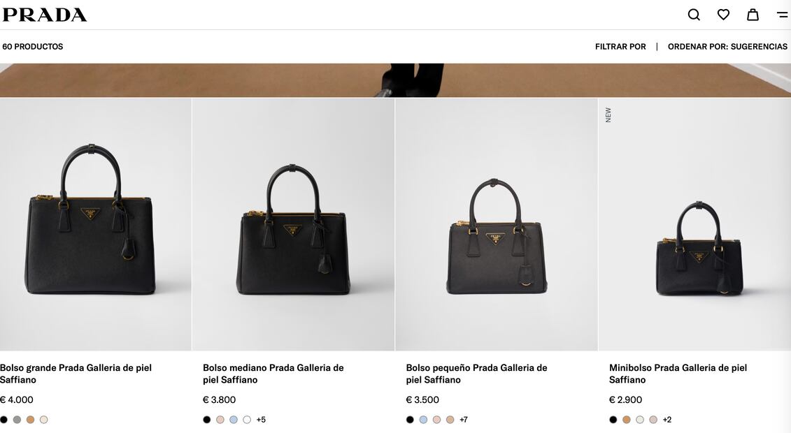 Los bolsos emblemáticos de Prada, como el Galleria y el Re-Edition, destacan por su diseño y artesanía, con precios alrededor de 87,000 pesos mexicanos. Foto: Prada