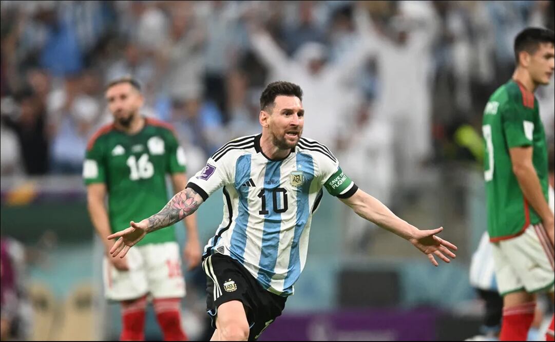 Lionel Messi festeja su gol contra México en Qatar / Foto: Especiales