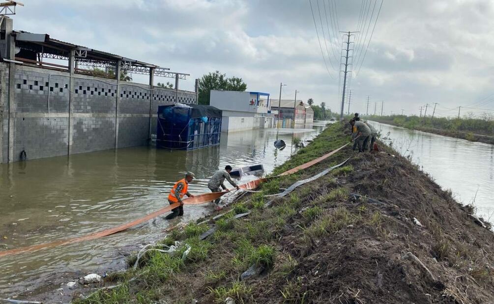 El Ejército Mexicano activó el Plan DN-III para ayudar a zonas afectadas por las inundaciones en Reynosa (29/03/2025). Foto: Especial