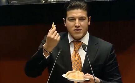 Samuel García explica qué es el convenio fiscal... ¿con un pan de muerto?