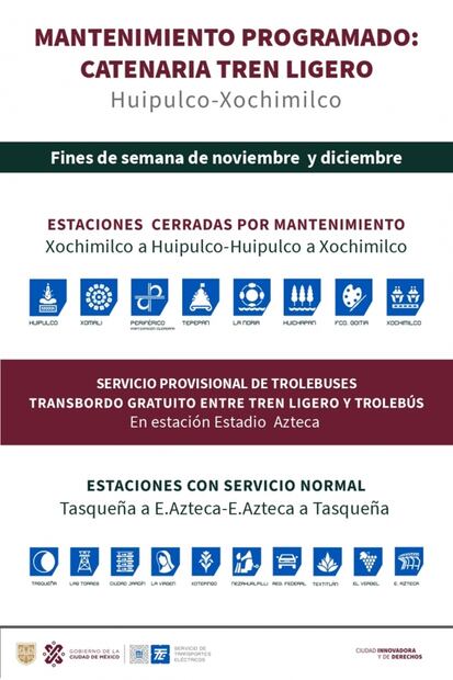 Suspenderán servicio en estaciones de Tren Ligero por modernización de sistema eléctrico
