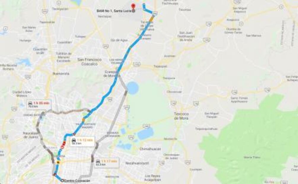 ¿Cuánto tiempo tardas en llegar a Santa Lucía desde...?