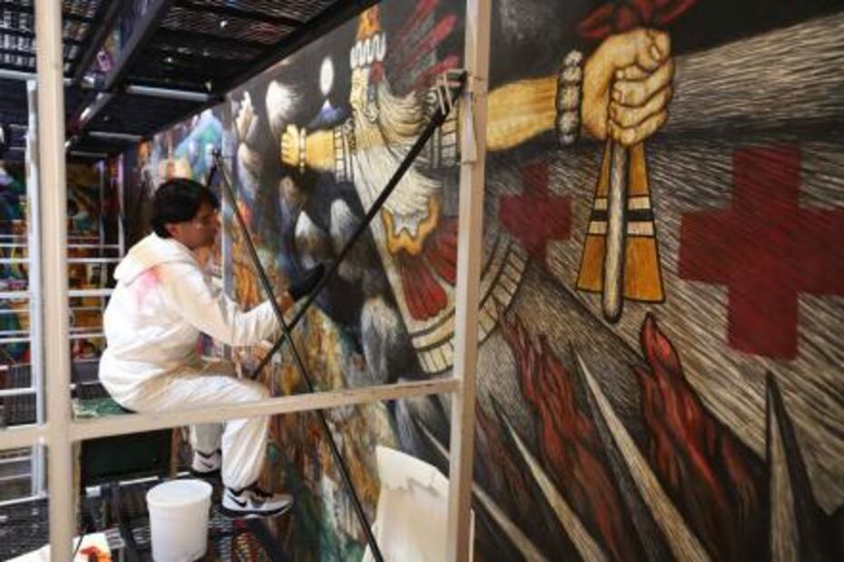 Tlaxcala avanza en restauración de murales de Palacio de Gobierno