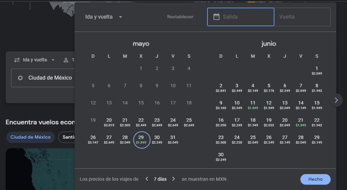 Google Flights. Foto: Captura de pantalla