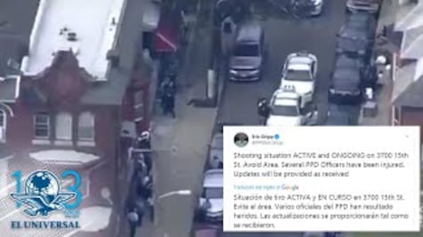 Reportan tiroteo activo en Filadelfia, EU