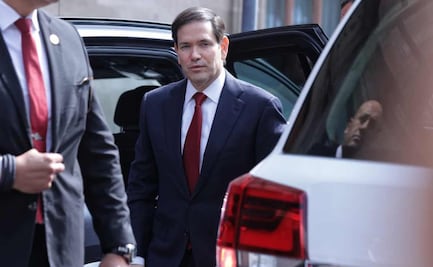 Marco Rubio llega a Palacio Nacional para reunión con Sheinbaum; canciller De la Fuente lo recibe