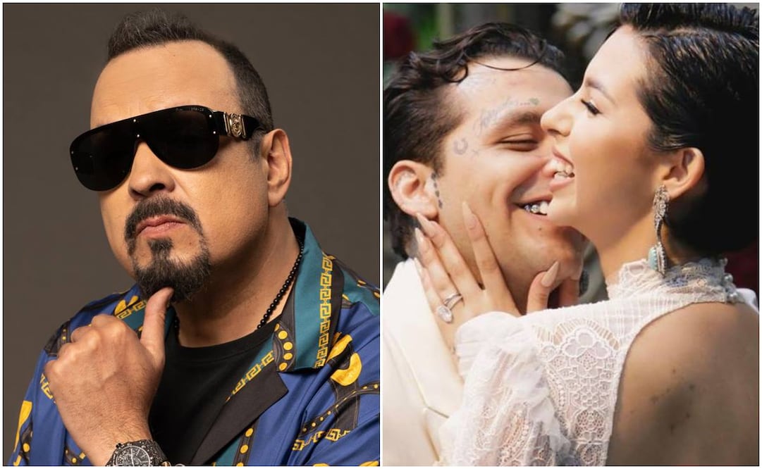 Pepe Aguilar reconoce que hay mucho amor entre Christian Nodal y su hija Ángela. Fotos: EFE/Instagram.