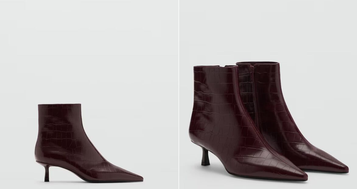 Foto: Botines con tacón kitten de Mango.