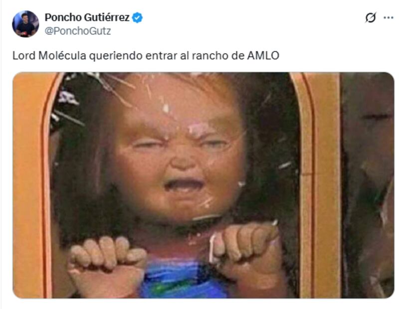 Memes de la visita de Lord Molécula a "La Chingada" para entregarle su tesis a AMLO. Foto: X