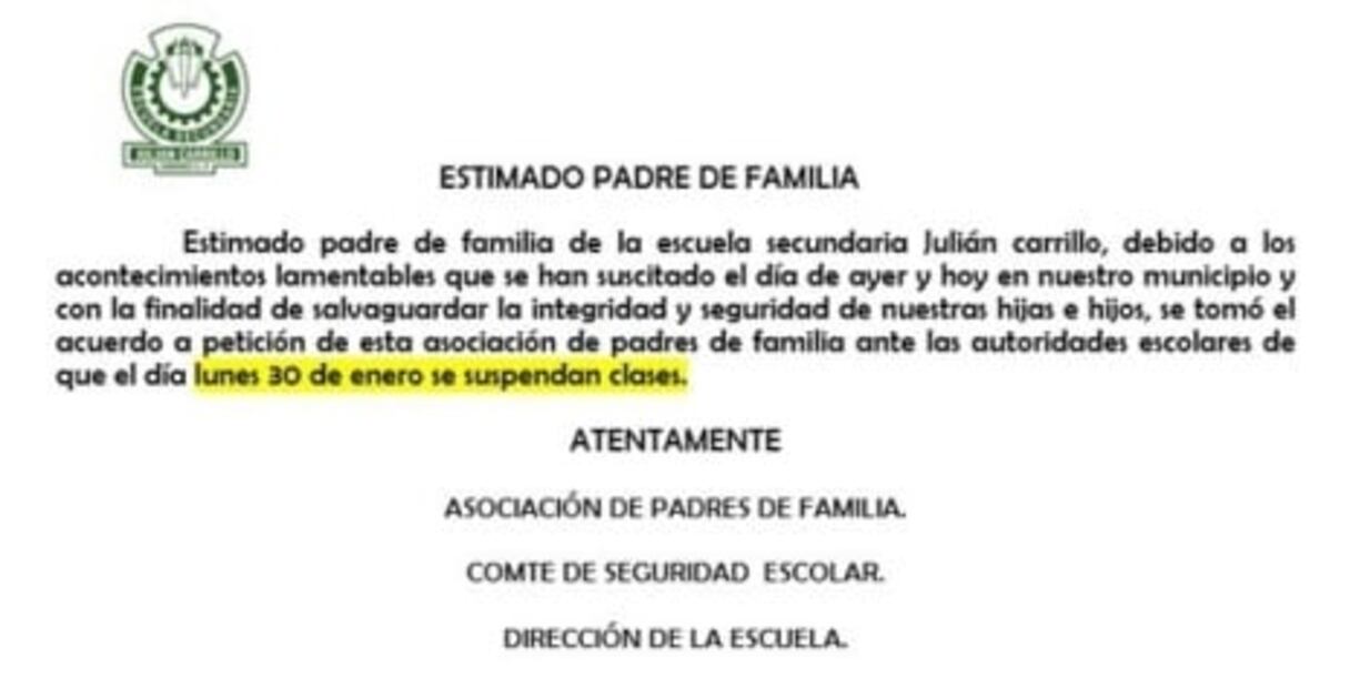 Suspenden clases en SLP por balaceras durante el fin de semana en Cárdenas