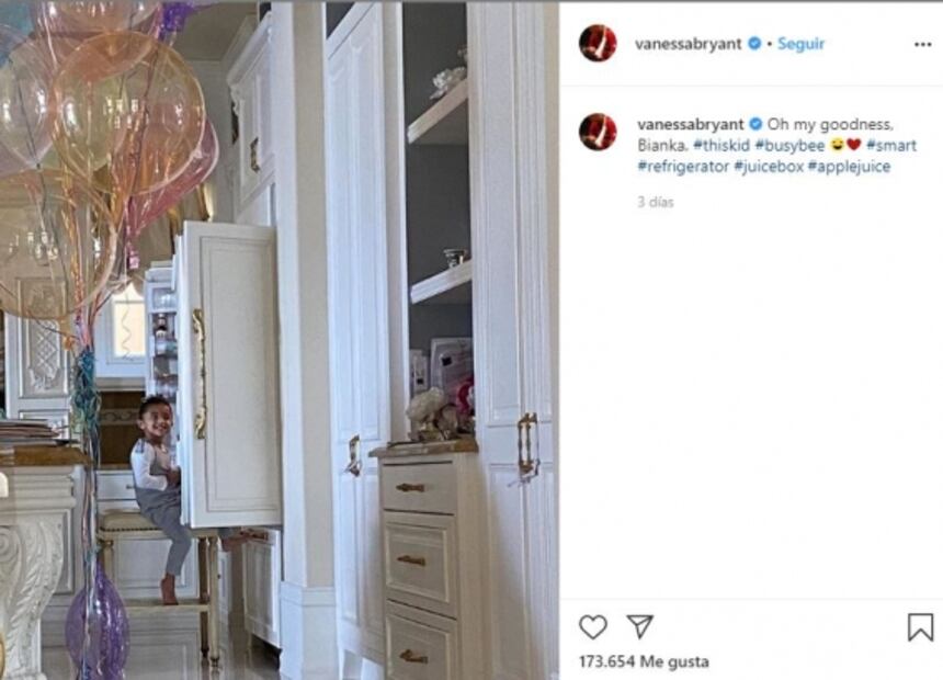 Esposa de Kobe Bryant reaparece en Instagram 