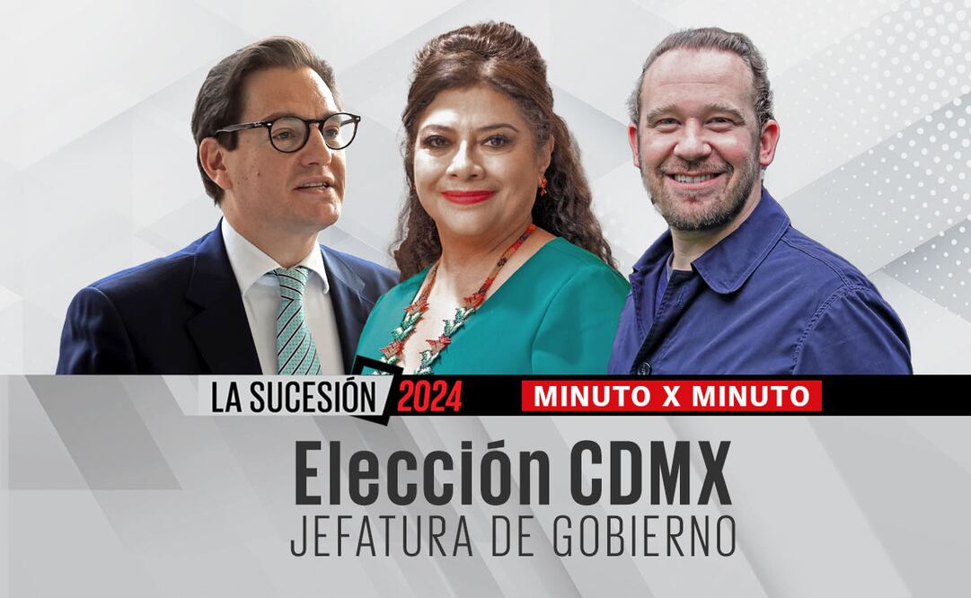 Tras el fin de las campañas, Clara Brugada, Salomón Chertorivski y Santiago Taboada esperan los resultados de las Elecciones CDMX 2024. sigue la cobertura minuto a minuto aquí, hoy 2 de junio. / Diseño EL UNIVERSAL.