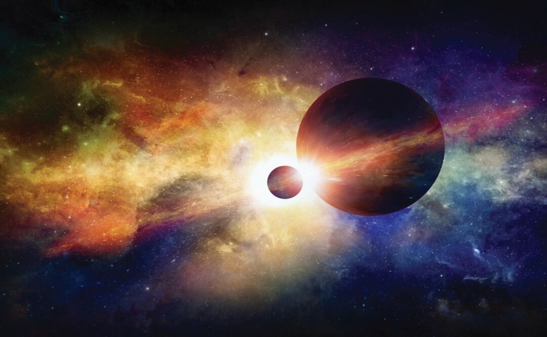 Sci-fi space background - two planets in space, glowing mysterious nebula in universe - Photo: File photo/EL UNIVERSAL