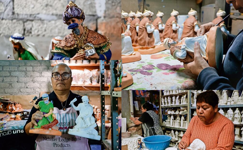 En el taller “Miguel”, la artesana Estela Arteaga (a la izquierda) da trabajo a 10 personas que trabajan las piezas a mano. A pesar de su calidad, creen que la tradición pronto morirá. Fotos: Fernanda Zamora / EL UNIVERSAL