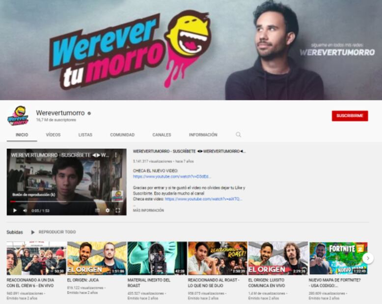 Werever gana 20 mil pesos al mes en YouTube sin subir videos 