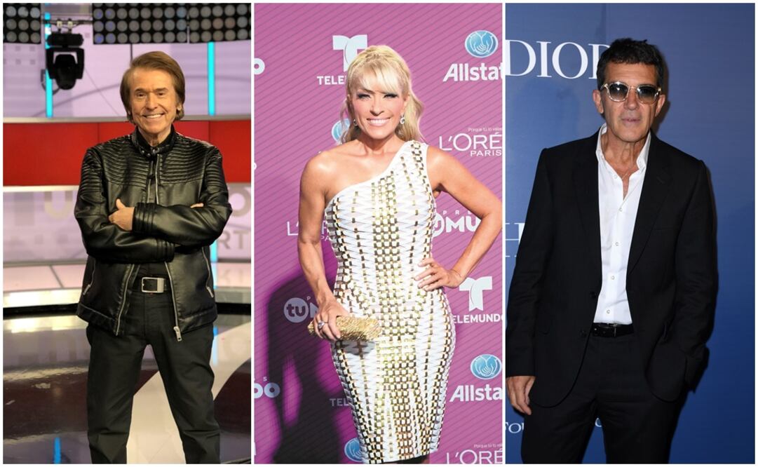 Raphael, Yuri y Antonio Banderas, subieron mensajes a sus cuentas de Twitter. Fotos: Archivo