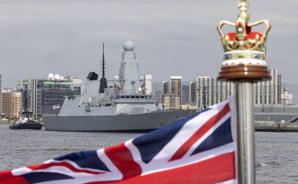 El HMS Diamond, un destructor de defensa aérea de la Marina Real del Reino Unido llega este martes a Londres para la coronación de Carlos III y Camila de Gran Bretaña. Foto: EFE, Archivo EL UNIVERSAL.