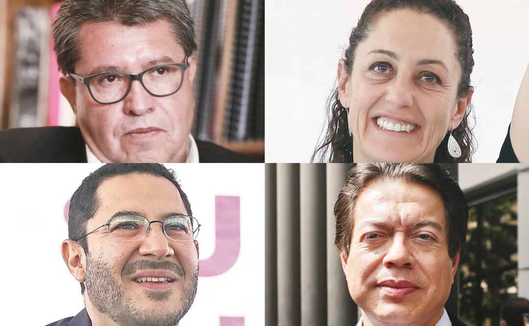 Ricardo Monreal, Claudia Sheinbaum, Martí Batres, Mario Delgado. (FOTOS ARCHIVO EL UNIVERSAL)
