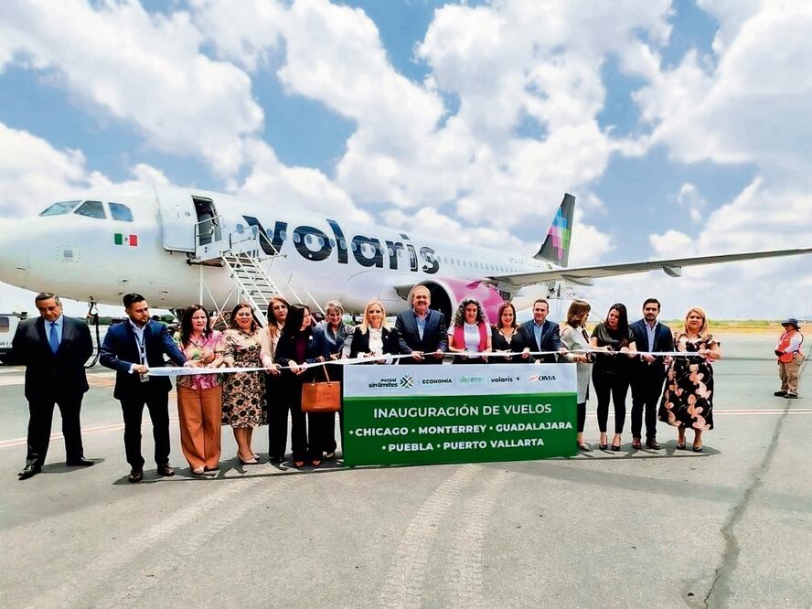 Las nuevas rutas de Volaris fueron inauguradas en el Aeropuerto Internacional Ponciano Arriaga. Foto: Especial