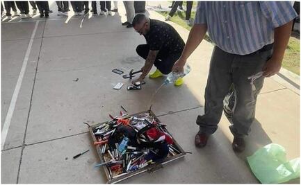 Queman y destruyen celulares en secundaria de Durango por estar prohibidos en el reglamento escolar