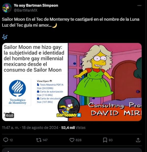 Una tesis del Tec de Monterrey ha generado una fuerte controversia en redes sociales. Foto: Captura de pantalla en X