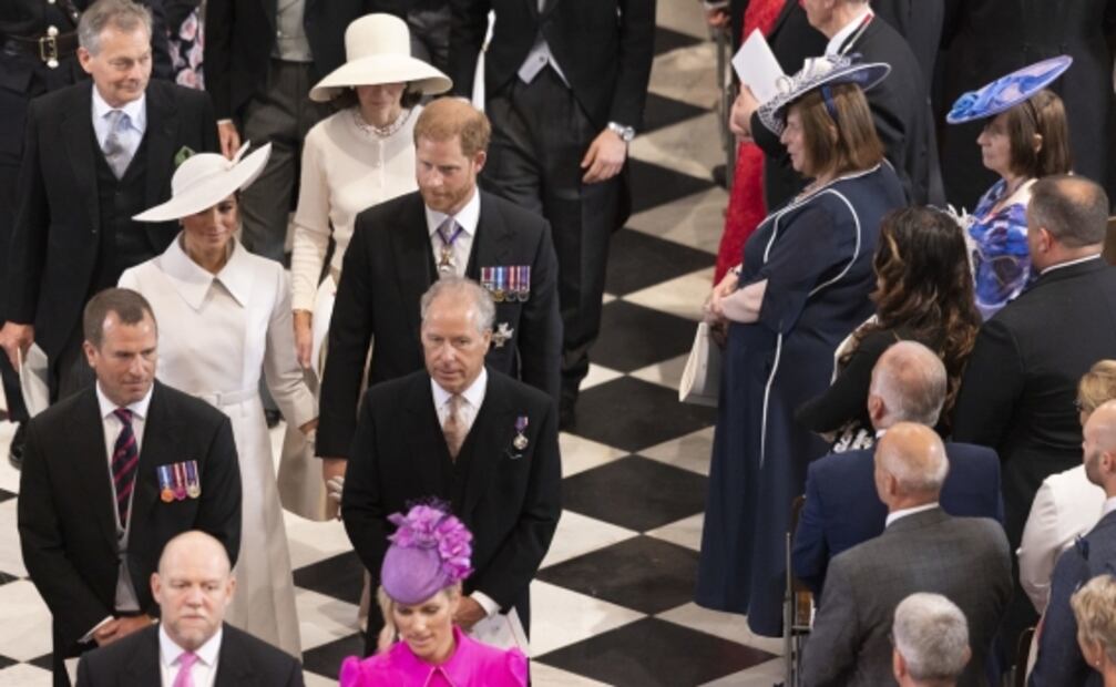 Enrique y Meghan centran las miradas en la misa del jubileo sin la reina Isabel II