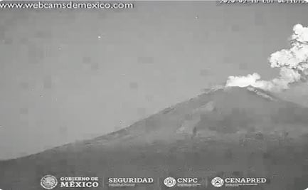 Volcán Popocatépetl registra explosiones con columna de ceniza