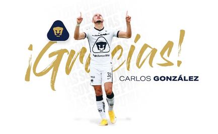 Pumas confirma la baja de Carlos González