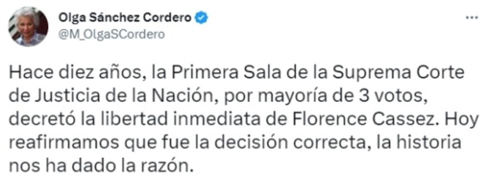 “Fue la decisión correcta”: Sánchez Cordero y Zaldívar recuerdan libertad de Florence Cassez hace 10 años