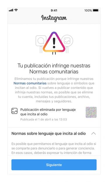 Instagram cambia las reglas para eliminar cuentas
