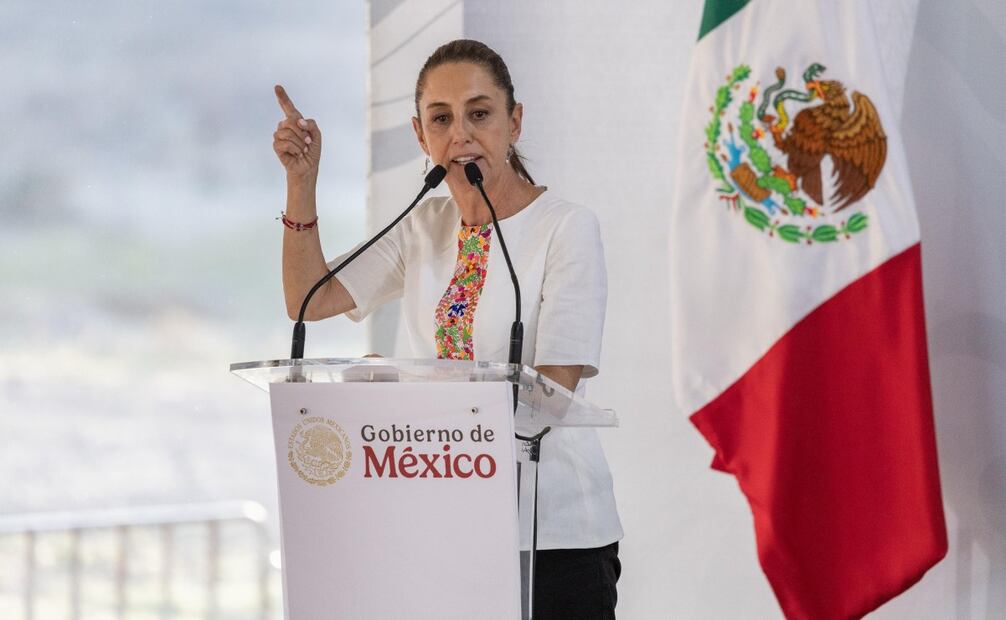 La presidenta de México, Claudia Sheinbaum, en Michoacán. FOTO: HUGO SALVADOR. EL UNIVERSAL