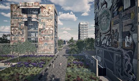 FOTOS: Proyecciones de lo que podría ser el Parque del Muralismo Mexicano en el antiguo Centro SCOP
