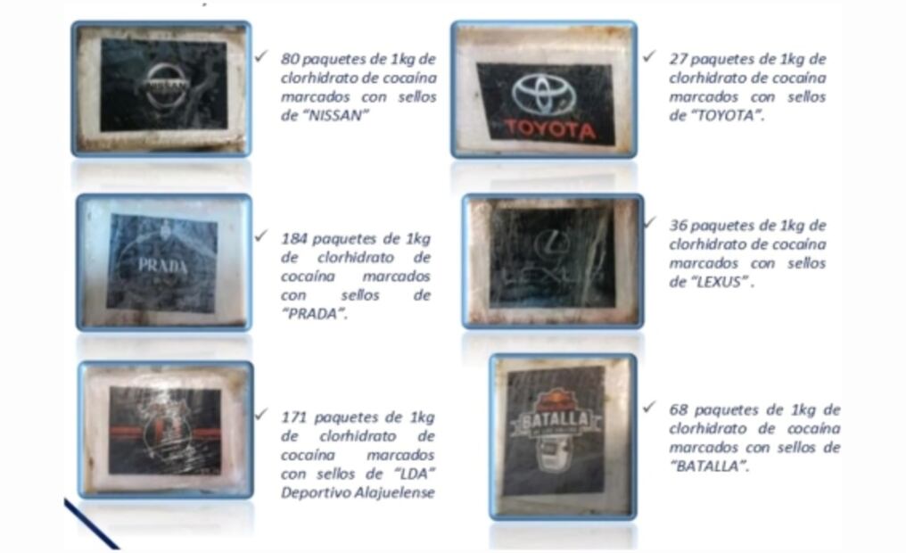 Gucci, Coca Cola, Lacoste o CR7, las marcas que usa el Cártel de Sinaloa para identificar sus ‘cuadros’ de cocaína 