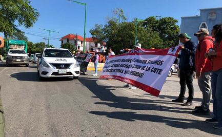 Video: Integrantes de la CNTE se manifiestan previo a reunión de AMLO con Presidentes en Palenque