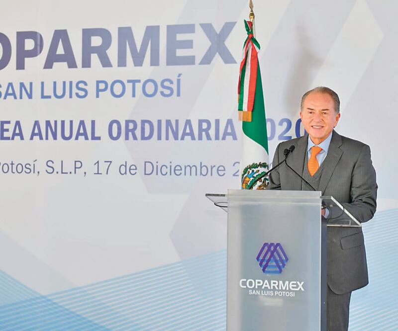 El gobernador participó en la reunión ordinaria anual de la Confederación Patronal de la República Mexicana San Luis Potosí. Foto: Especial