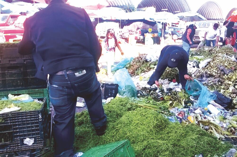 Debido a la precaria situación económica, las familias que no pueden comprar verdura para los alimentos tradicionales de la época acuden a la Central de Abasto de la Ciudad de México a recogerla de entre los desechos de los locatarios. (ARCHIVO EL UNIVER)