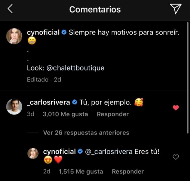 Carlos Rivera y Cynthia Rodríguez intercambian románticos mensajes 
