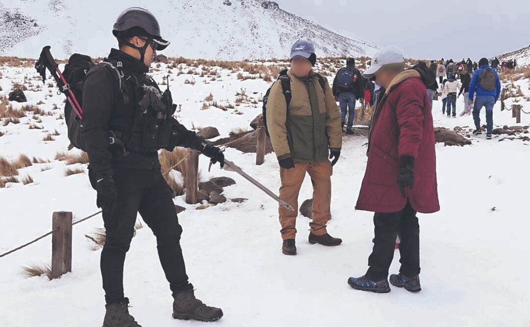 Está presente personal de Alta Montaña en el Nevado de Toluca. (21/01/2025) Foto: Especial