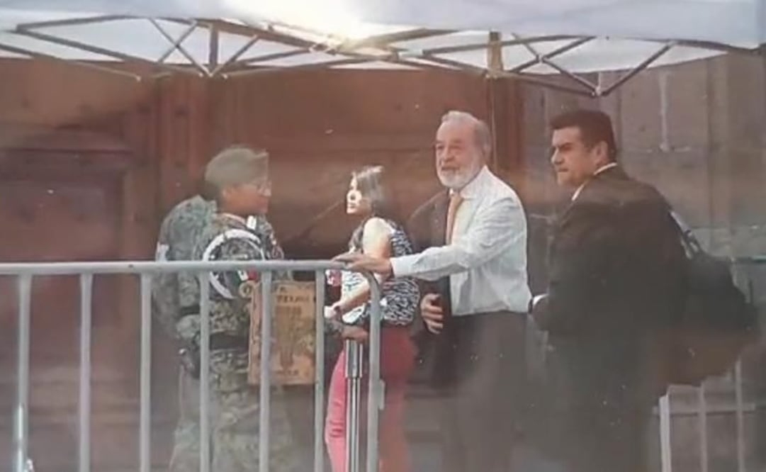 Carlos Slim llega a Palacio Nacional. Foto: Especial