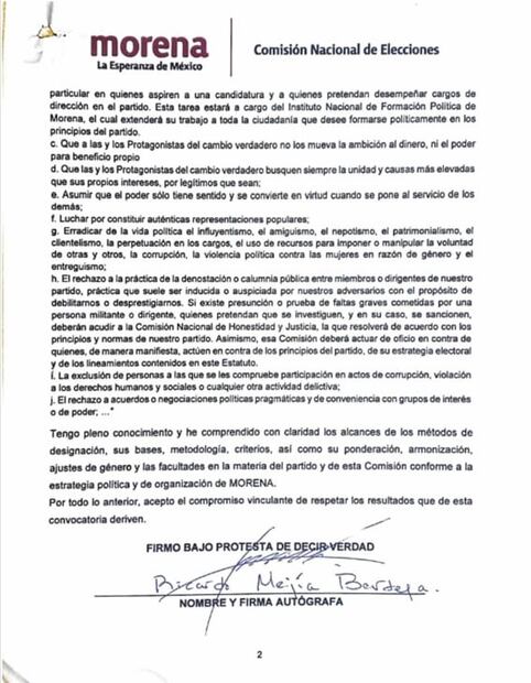 Al participar en proceso interno de Morena, Mejía Berdeja se comprometió a reconocer resultados de encuesta