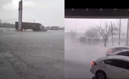 VIDEO ¡Se cae el cielo en Nuevo León! Reportan fuerte lluvia y caída de granizo en varios municipios; captan caída de rayo