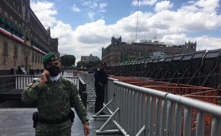 Con “abate fuegos” y vallas soldadas, así se protege Palacio Nacional ante marcha por Ayotzinapa
