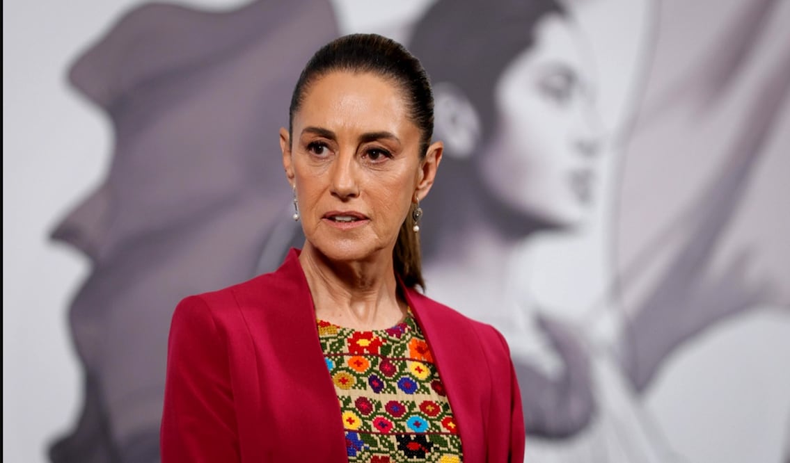 La presidenta Claudia Sheinbaum Pardo durante la mañanera del 12 de agosto de 2025. Foto: Diego Simón Sánchez/EL UNIVERSAL