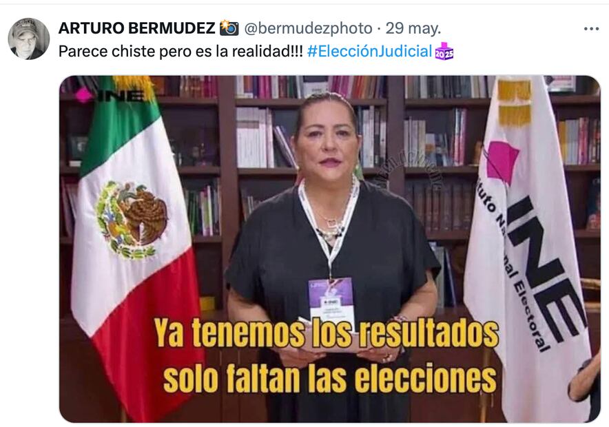 Los mejores memes que dejó el inicio de la elección judicial 2025. Captura de pantalla