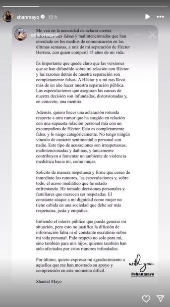 Historia de Shantal Mayo - Foto: @shanmayo en Instagram