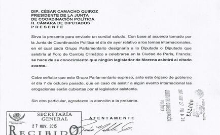 Diputados de Morena renuncian a viaje a París